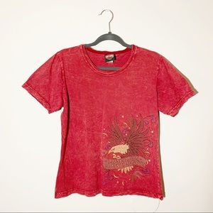 HARLEY DAVIDSON Acid Wash Eagle Graphic Top